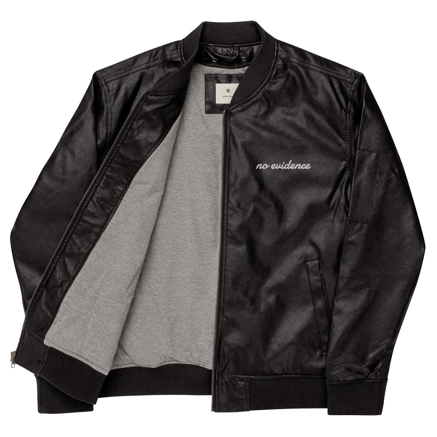 Leather Bomber Jacket embroidered