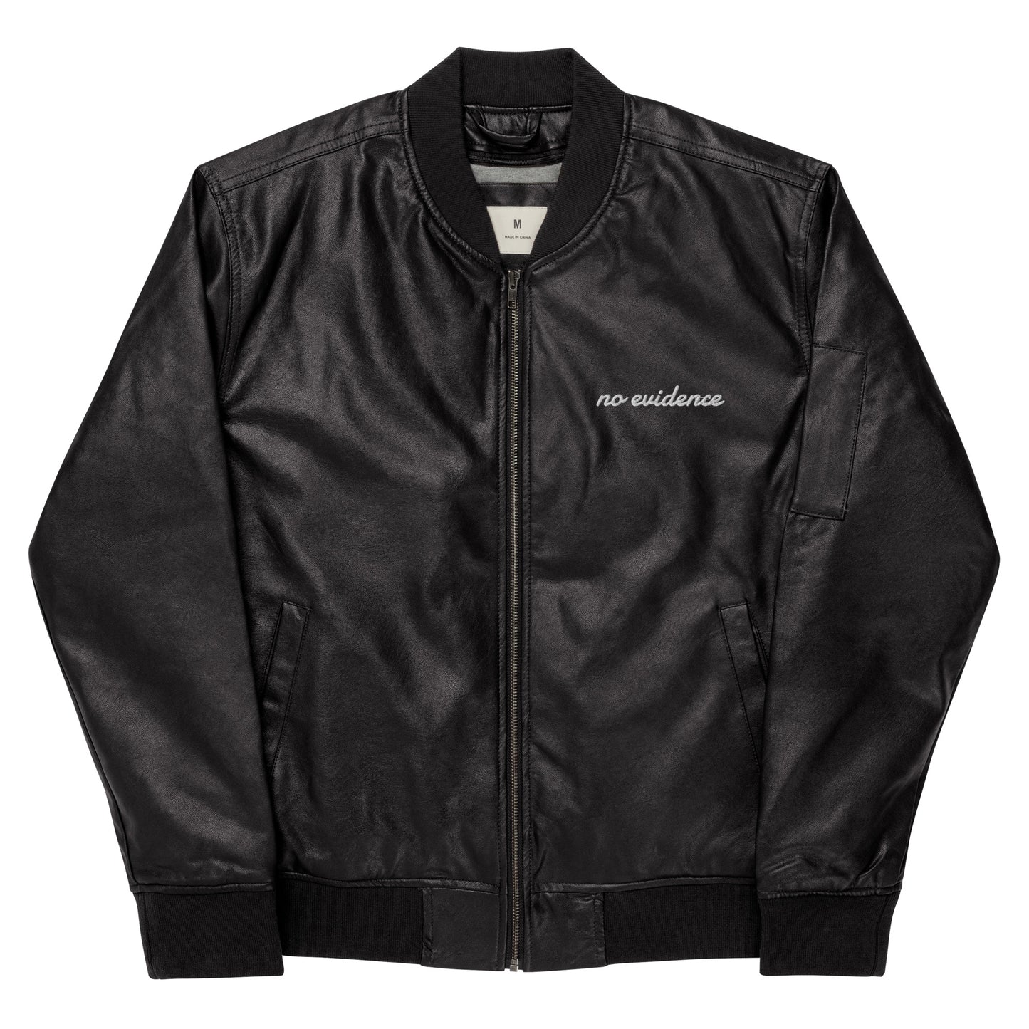 Leather Bomber Jacket embroidered