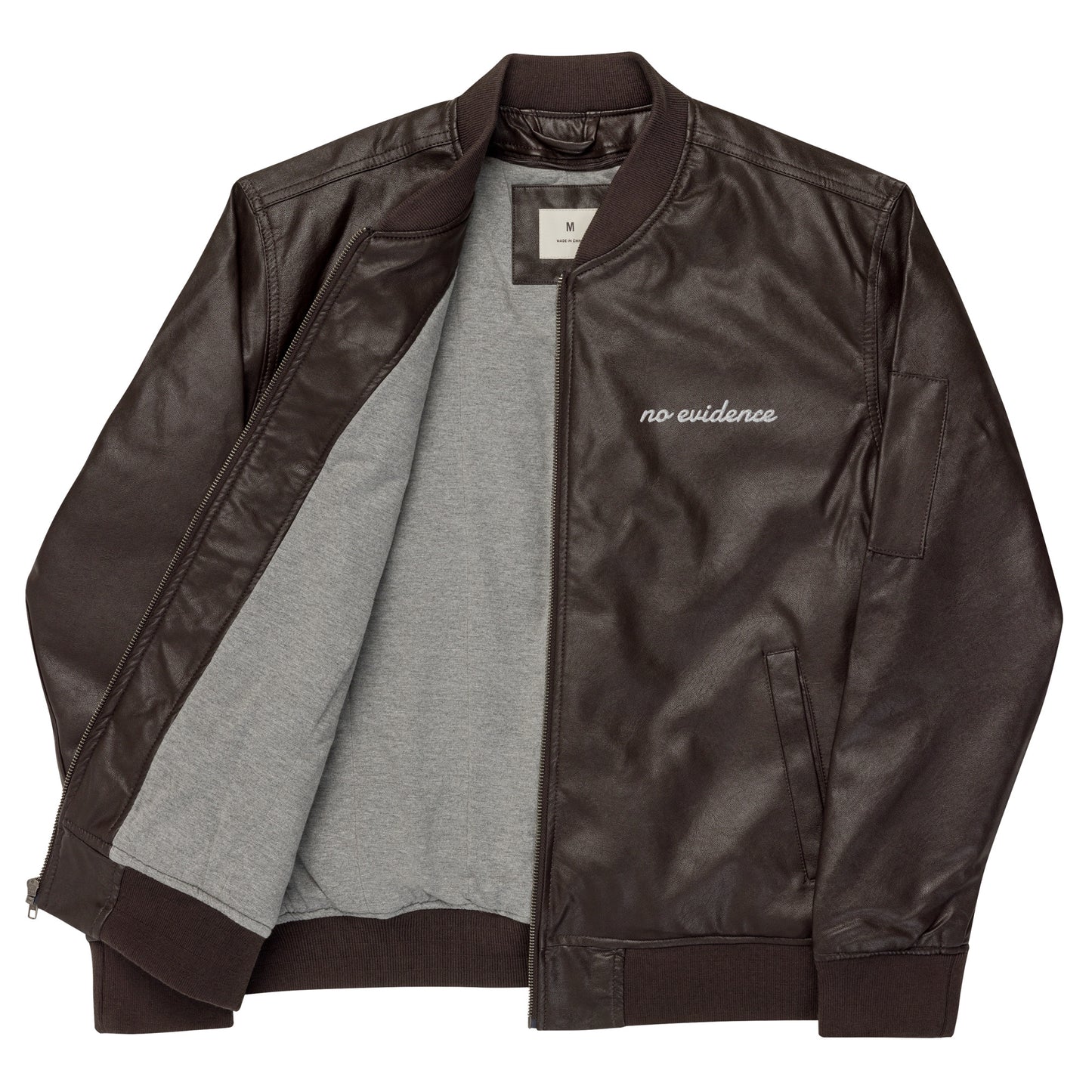 Leather Bomber Jacket embroidered