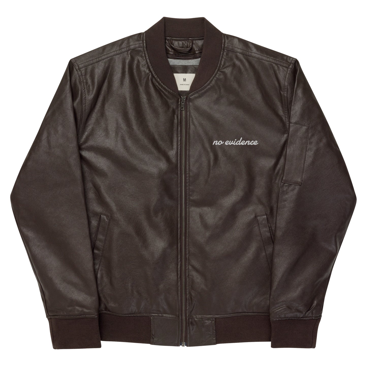 Leather Bomber Jacket embroidered