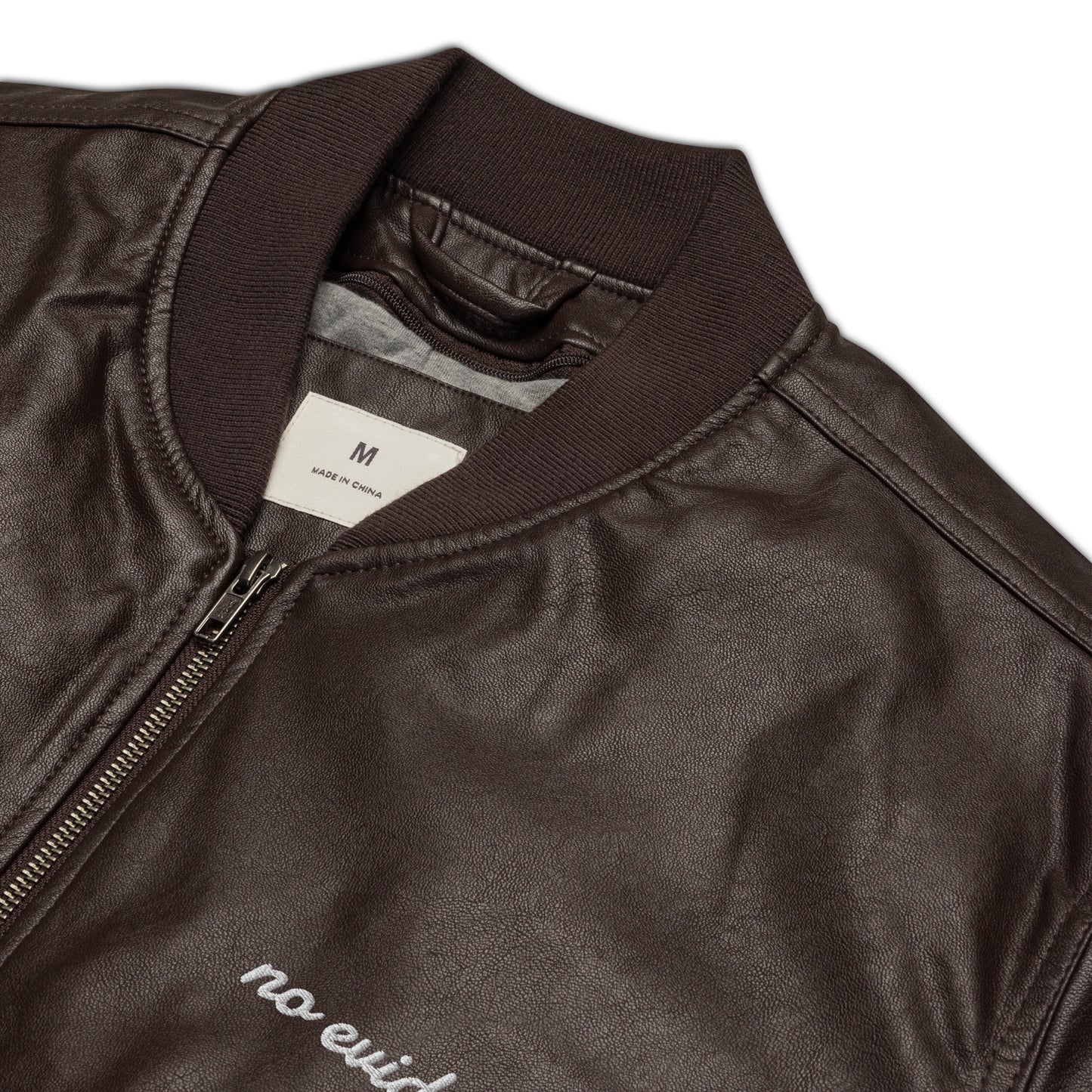 Leather Bomber Jacket embroidered